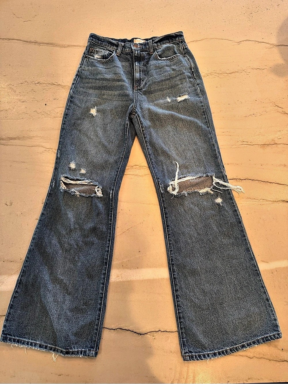 Altar’d State Baggy Flare Leg Jeans Waist 29 Blue